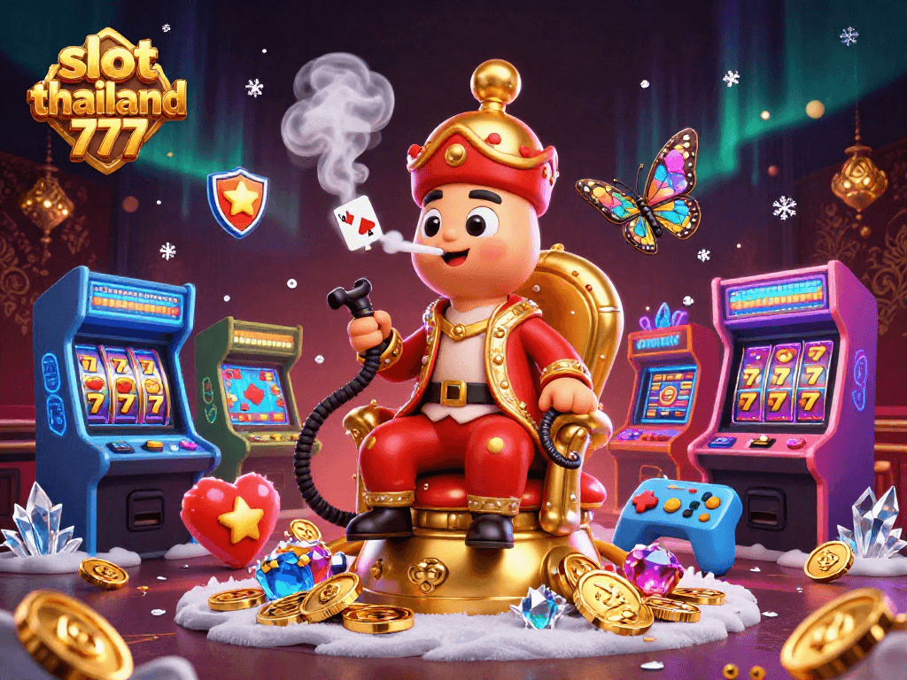 Spin the reels and win big with slot thailand 777 in this vibrant 3D casino scene.